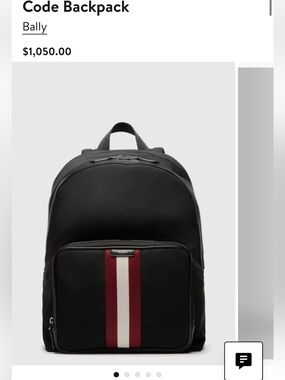 Bally Black leather Backpack nwt 1,000 comes with dustbag side stripe mens women